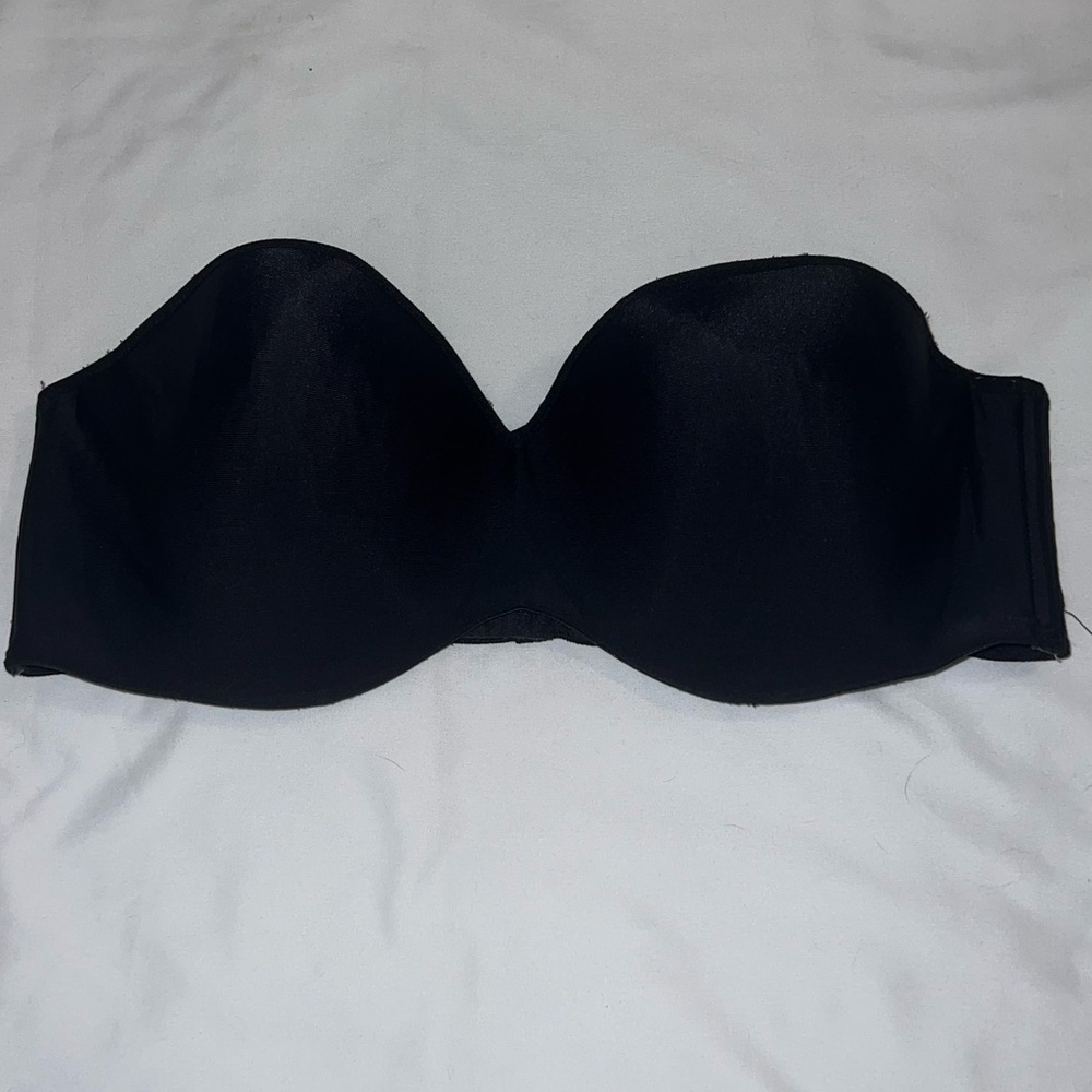 Black Strapless High Support Bra Fits Larger Chest 36-38D-DD